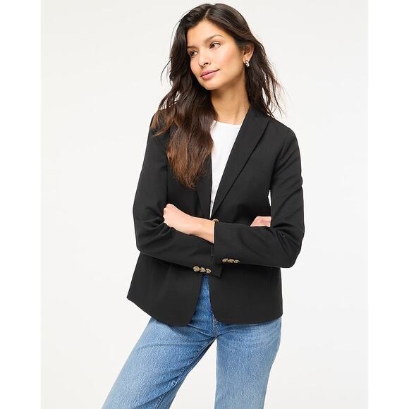 J.Crew Factory Cotton-Blend Two-Button Blazer – Black – Size 6 – NWT - Picture 1 of 10